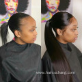 Natural Black Mink Brazilian Hair Ponytail Extneisons Long Yaki Straight Wrap Around Human Hair Ponytails